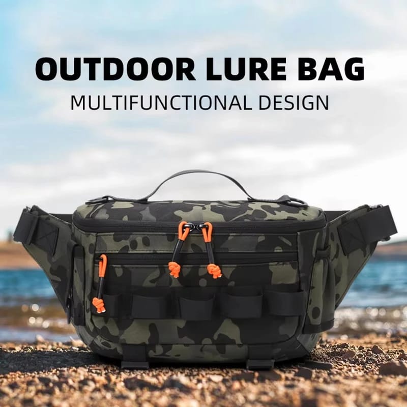 Riñonera táctica de pesca multicapa. Ideal para actividades al aire libre, viajes, deportes y senderismo. Puede usarse como bolso de hombro para guardar accesorios de pesca.