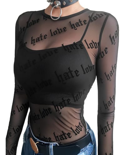 Remera dama ML transparente letras