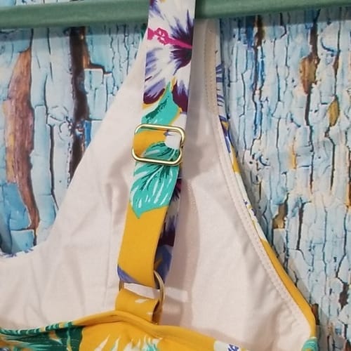 bikini dama top flores