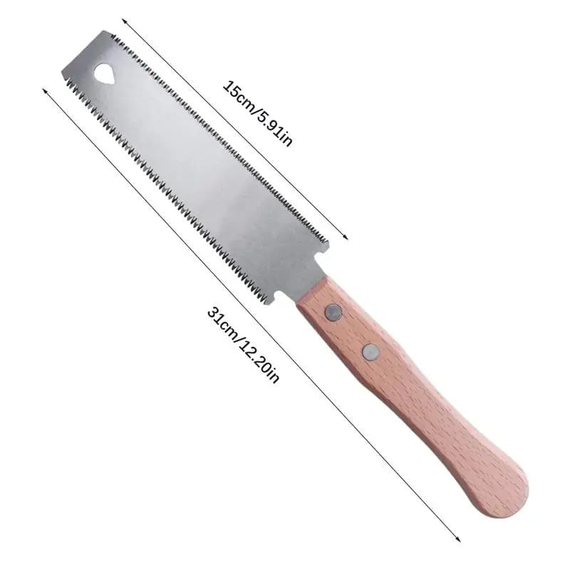 serrucho japones doble filo de mano para carpintería bricolaje madera, dientes finos
