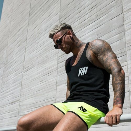 Short hombre verde fluo