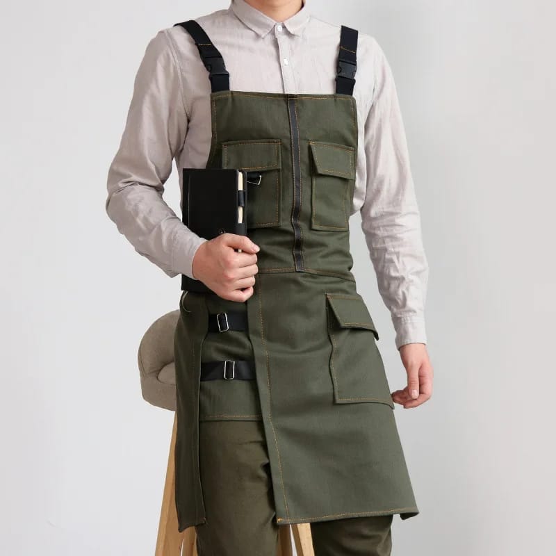 Delantal unisex de trabajo de mezclilla