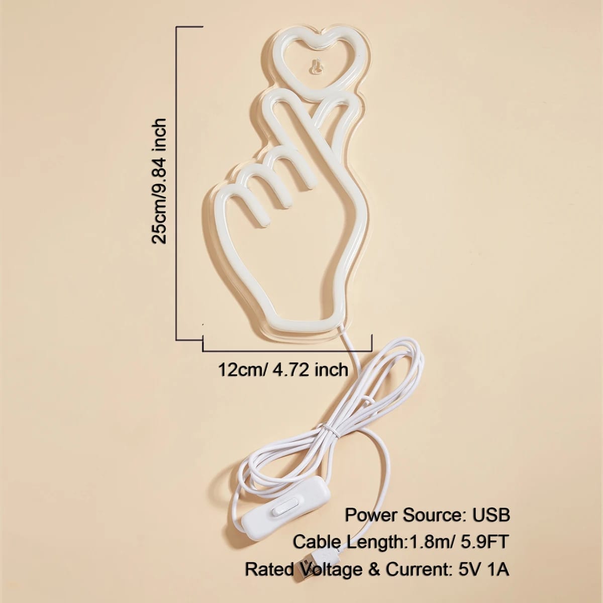 Luces Led Diseño dedos corazon