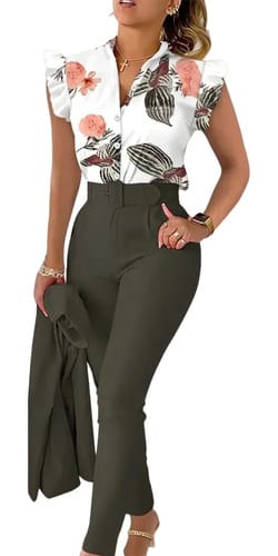 Conjunto dama casual pantalon + blusa