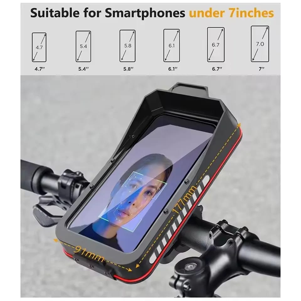 Soporte Universal Impermeable para Celular de Moto y Bici (4.7-7.0 pulgadas) con Bloqueo Rápido para Manubrio.