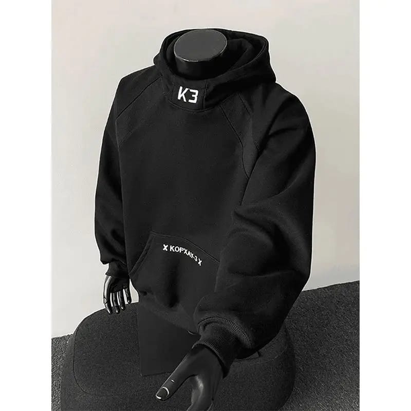 Buzo con Capucha de Hombre a la Moda Otoño 2025, Bordado, Cuello Alto, Manga Larga, Versátil Casual.