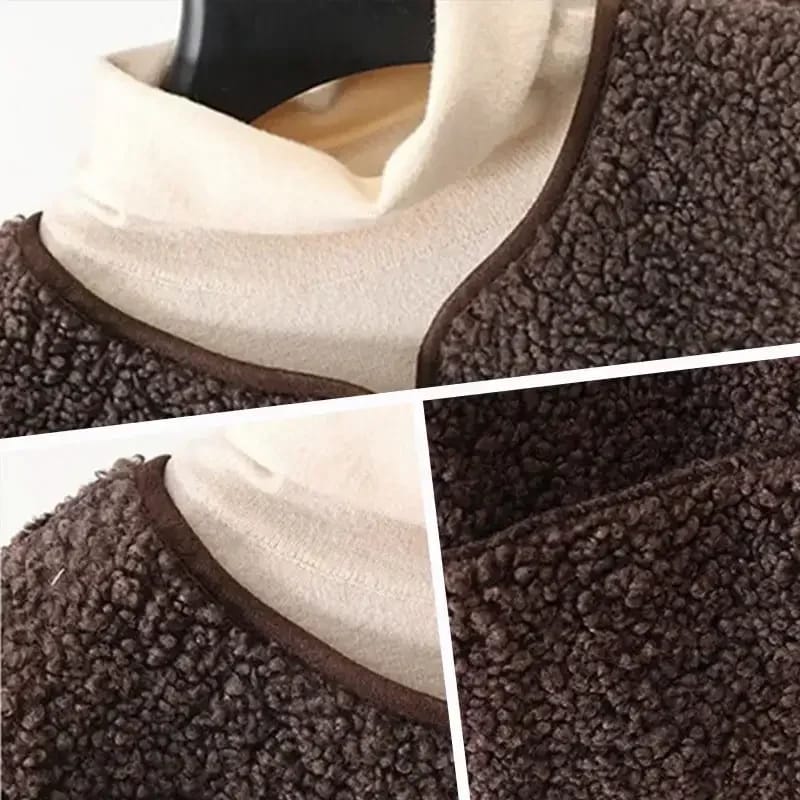 Chaleco de Polar para Mujer, Cuello V, con Botones y Bolsillos. Diseño Liso, Sin Mangas, Suave y Abrigo. Perfecto para Otoño Invierno Casual, Estilo Sherpa.