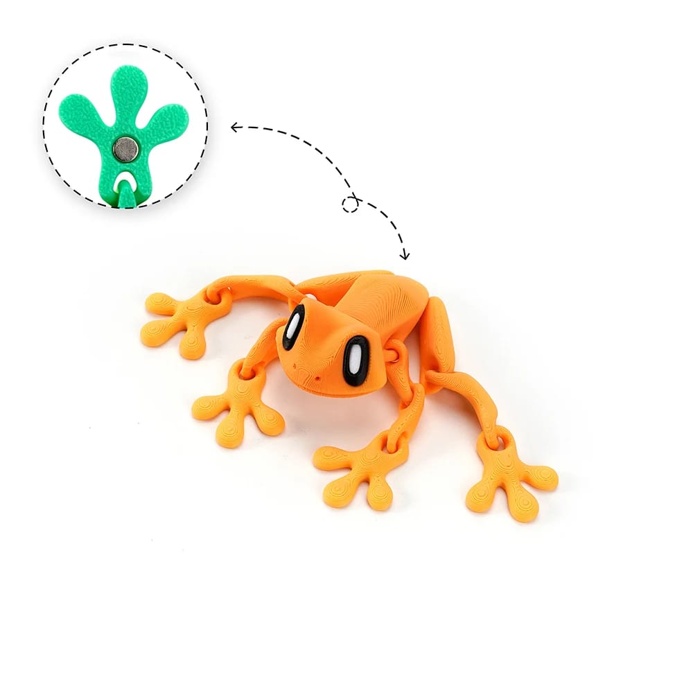 3D Printing Simulation Tree Frog Joint Movable Frog Ornaments Kitchen Home Decoration Office Animal Desk Toy Refrigerator Magnet
