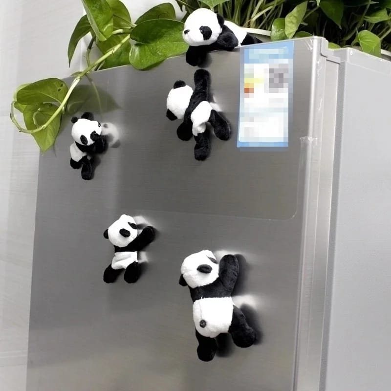 Imán de Panda de Peluche Suave y Lindo - Decoración para Heladera y Pizarra. Ideal para Regalo y Organizar.