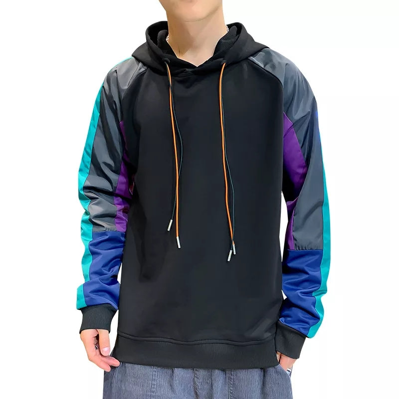 Buzo hombre con capucha mangas tornasolados