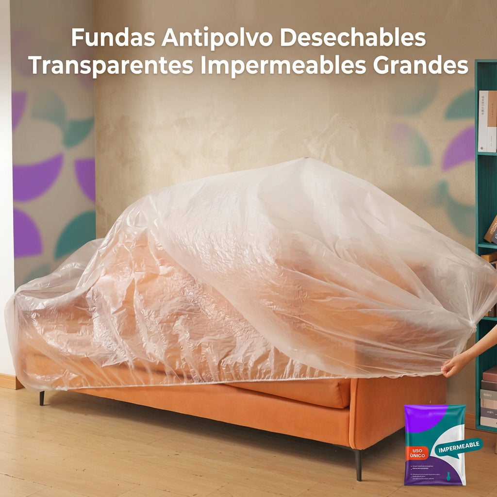 Fundas Antipolvo Desechables Transparentes Impermeables Grandes