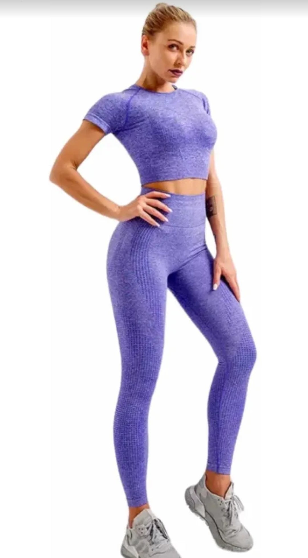 Conjunto dama gym calza y remera MC