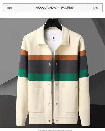 Campera hombre de hilo colores y bolsillos al frente