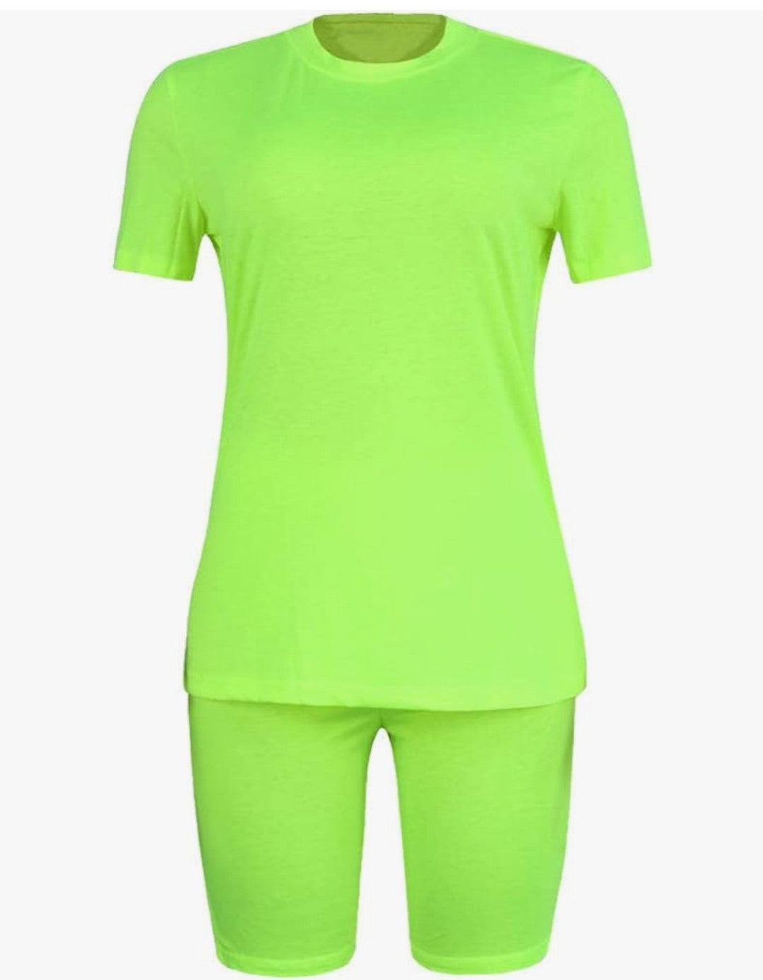 Conjunto dama deportivo biker y remera fluo