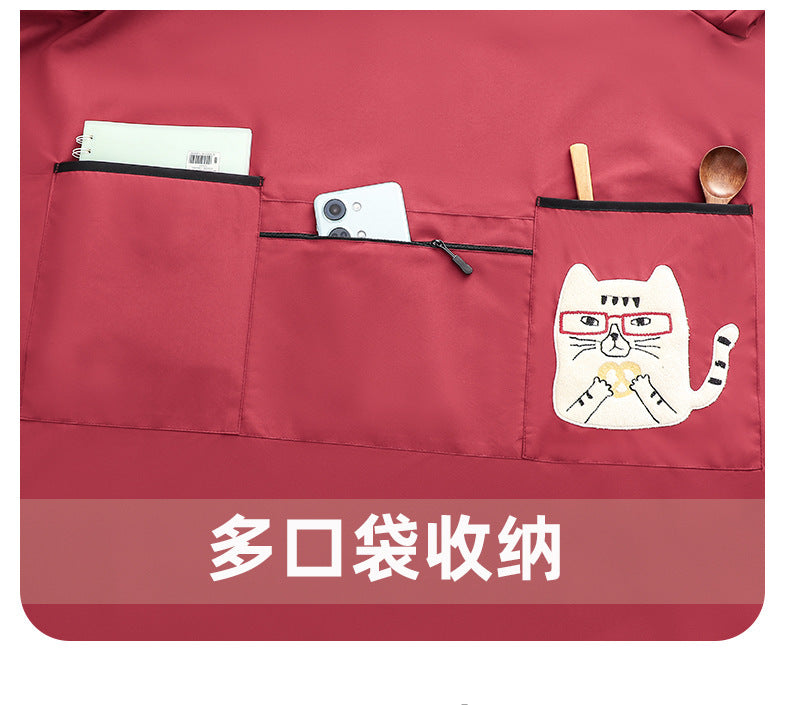Delantal Impermeable Con Mangas Diseño Japonés Para Mujer