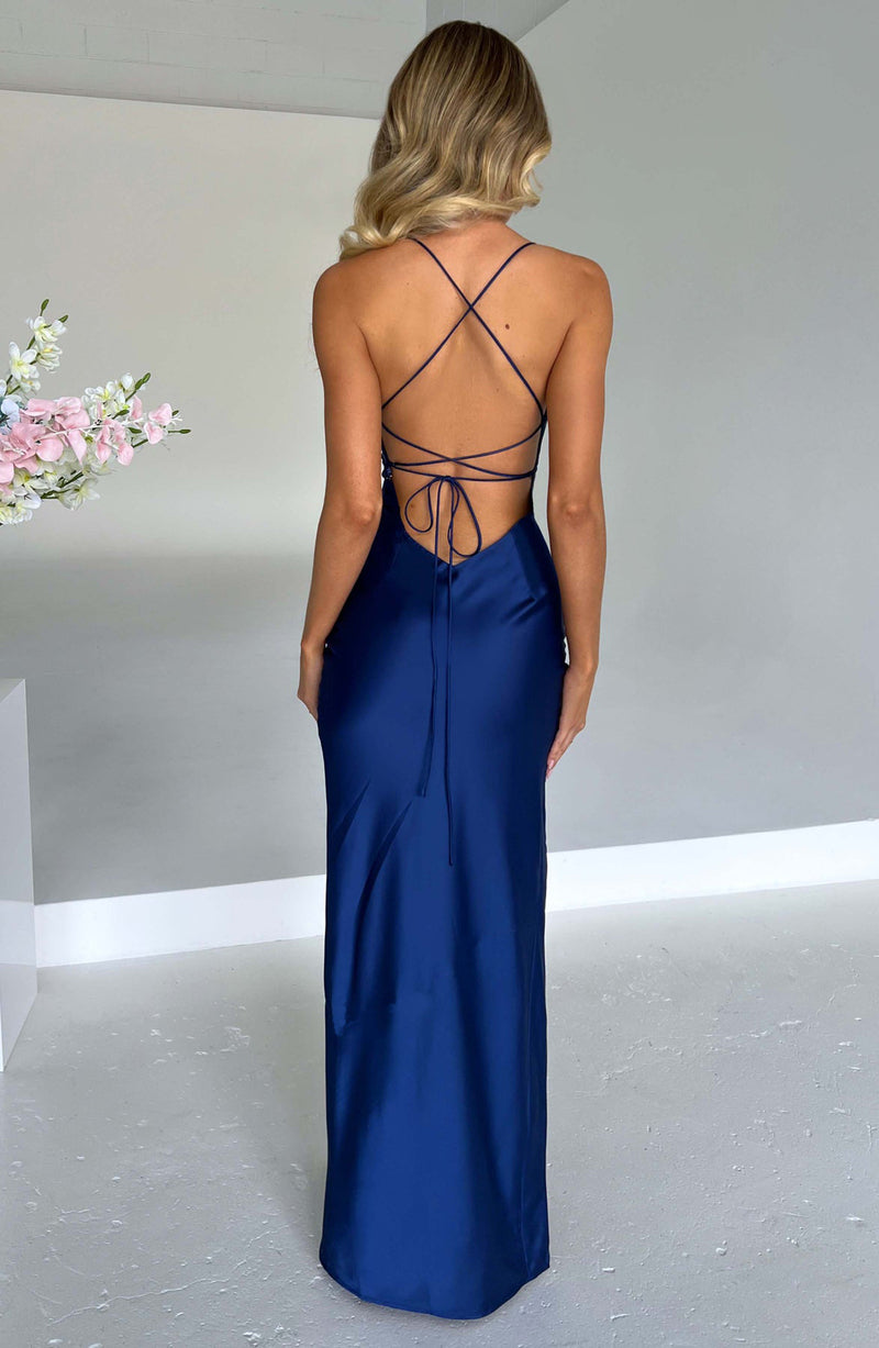 Vestido dama satin solera espalda cruzada