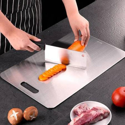 Kit Tabla Cocina + Palo Amasar Acero Inoxidable Antiadherent