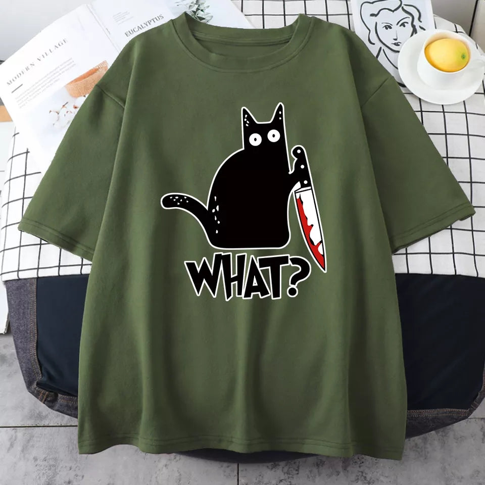 Remera hombre MC gato What?