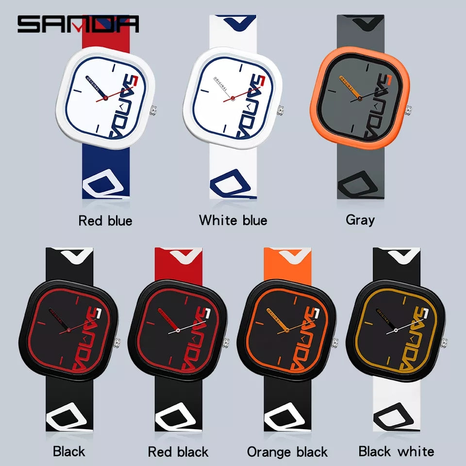 Reloj Sanda deportivo correa de goma Azul y rojo