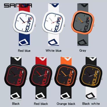 Reloj Sanda deportivo correa de goma Azul y rojo