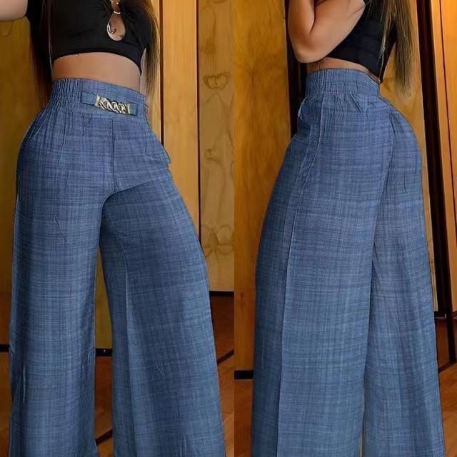 Pantalon dama pata elefante cinto de broche