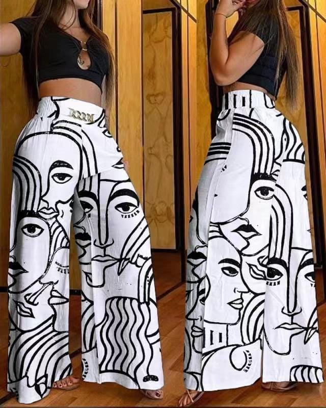 Pantalon dama pata elefante cinto de broche