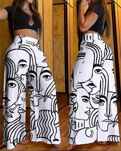 Pantalon dama pata elefante cinto de broche