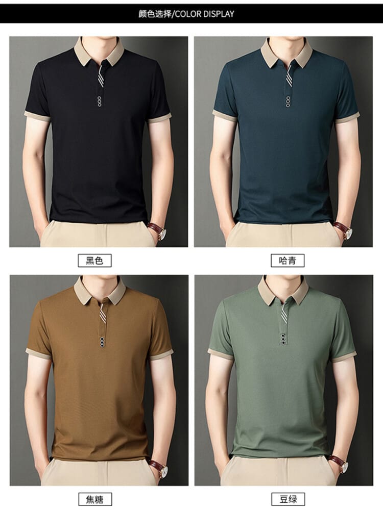 Remera hombre MC tipo polo texturizada