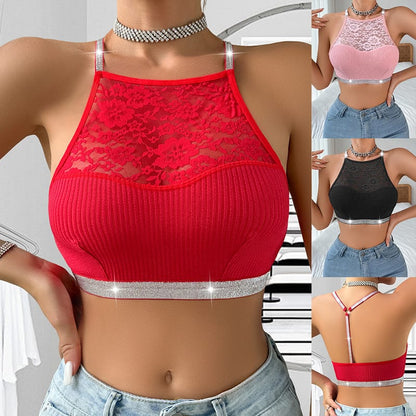 Top dama bordes de strass