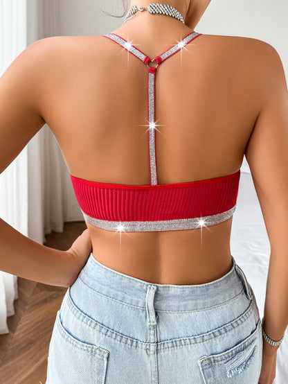 Top dama bordes de strass