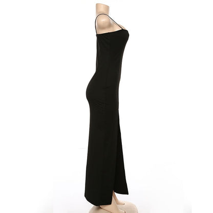 Vestido dama largo Sirena escote recto