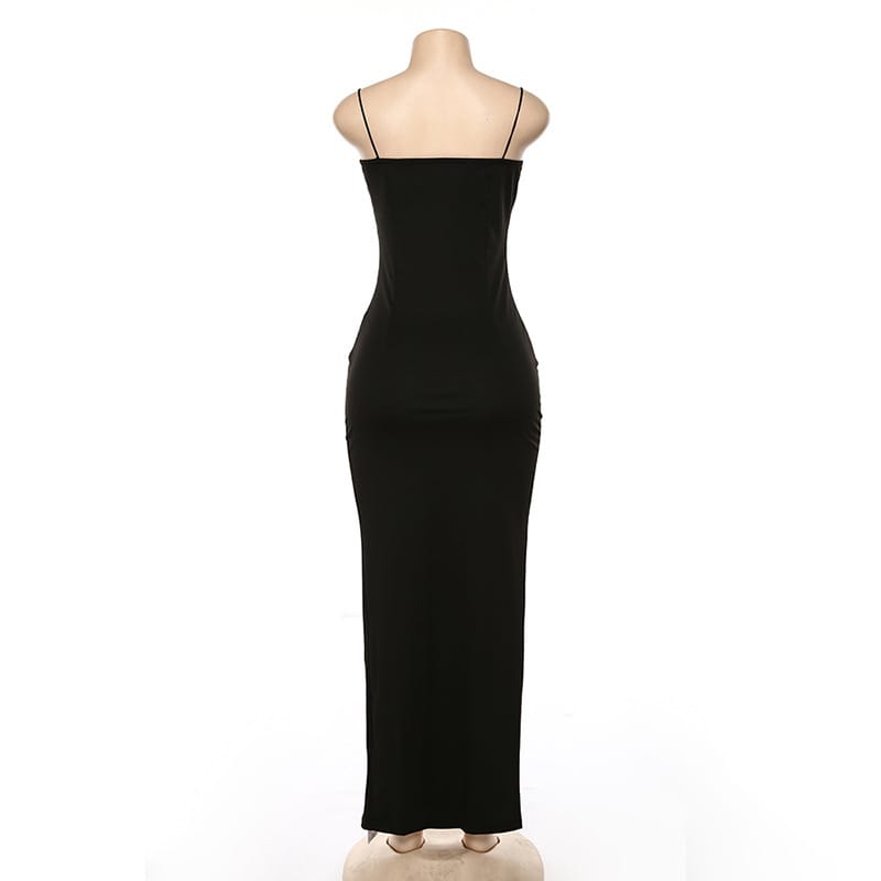 Vestido dama largo Sirena escote recto