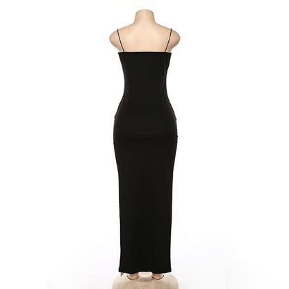 Vestido dama largo Sirena escote recto