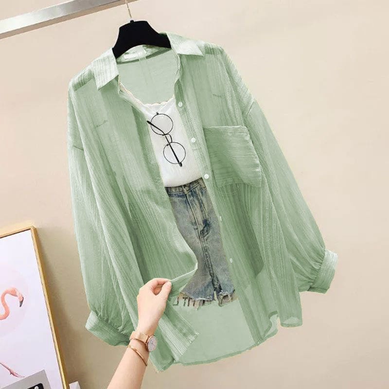 Camisa dama de shiffon suelta