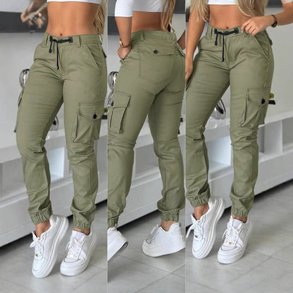 Pantalon dama cargo tactico puños y correa cintura