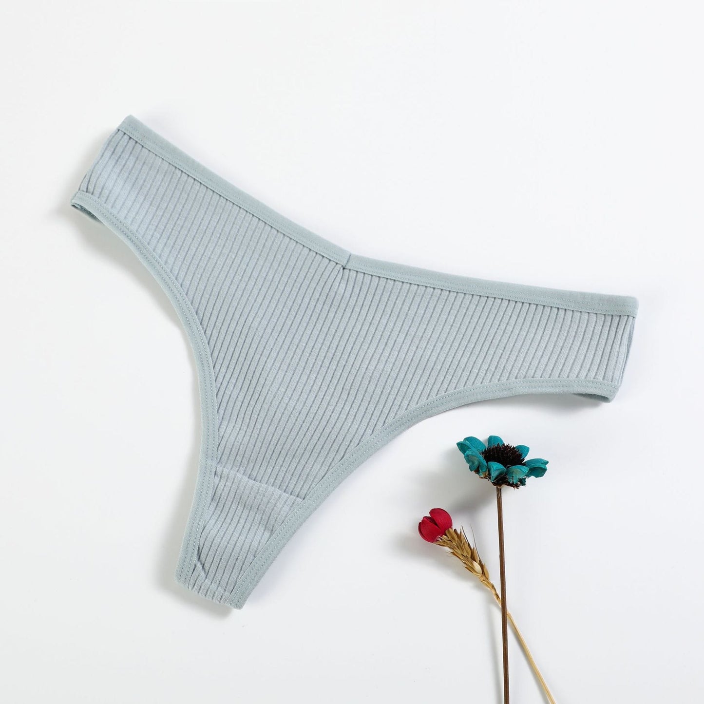 Tanga dama textura rayada pasteles set x 5