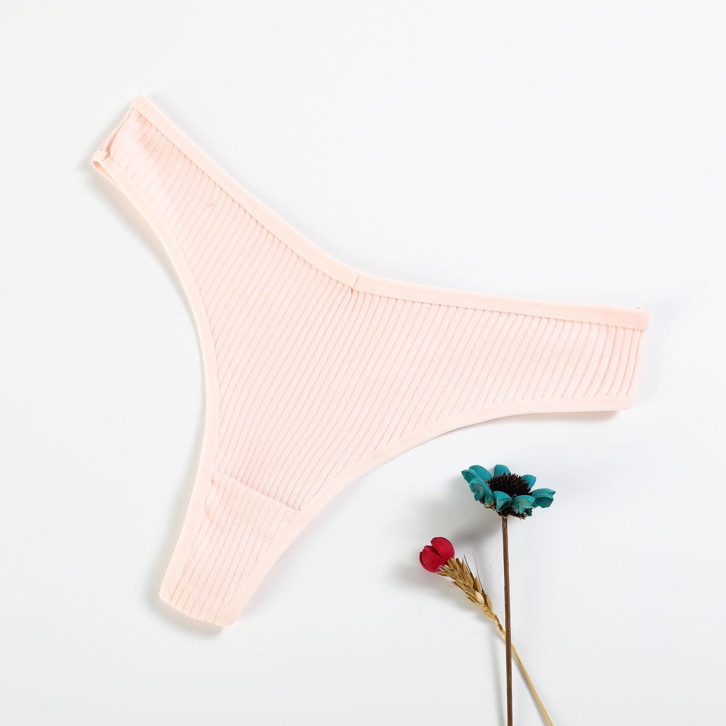 Tanga dama textura rayada pasteles set x 5