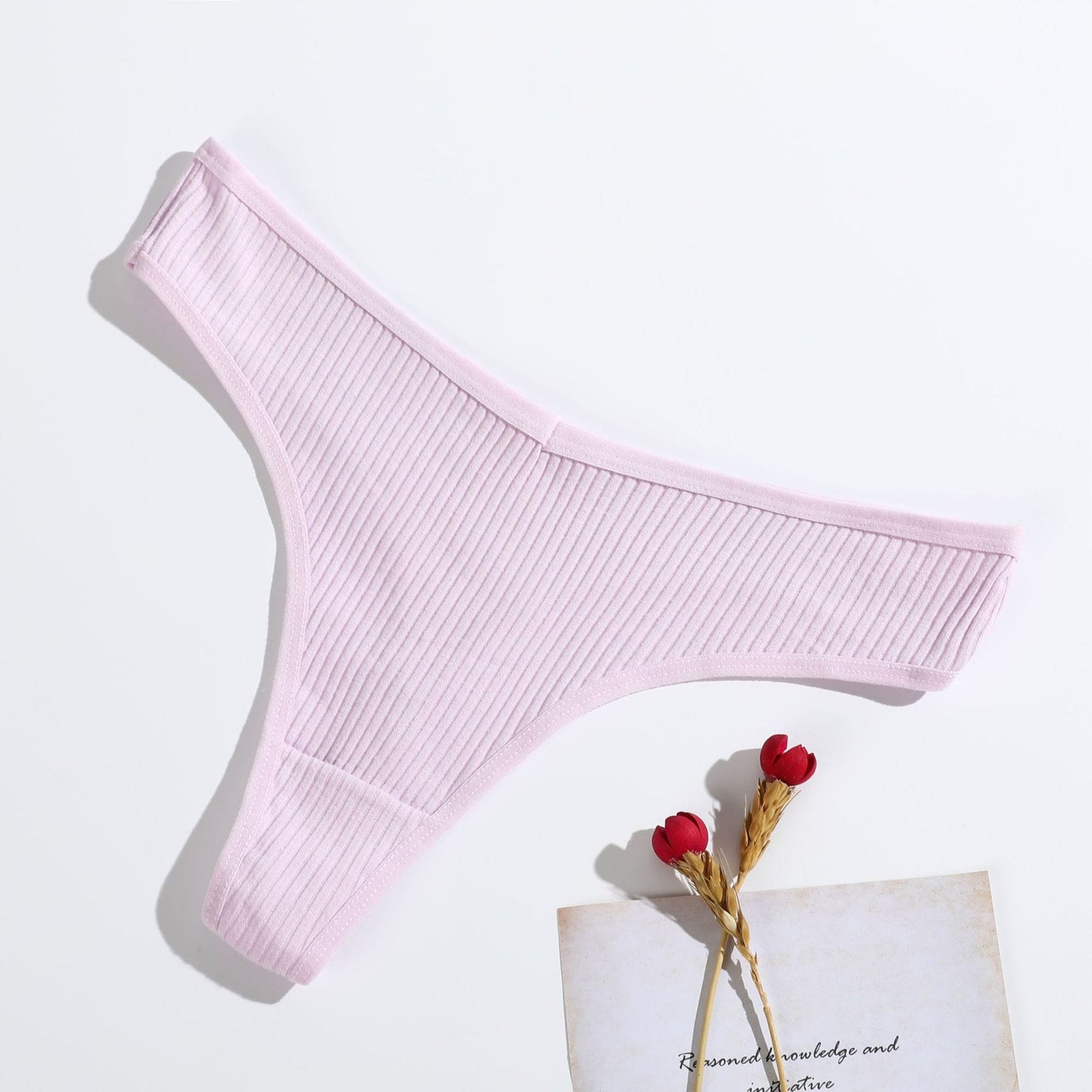 Tanga dama textura rayada pasteles set x 5