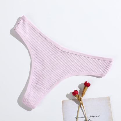 Tanga dama textura rayada pasteles set x 5