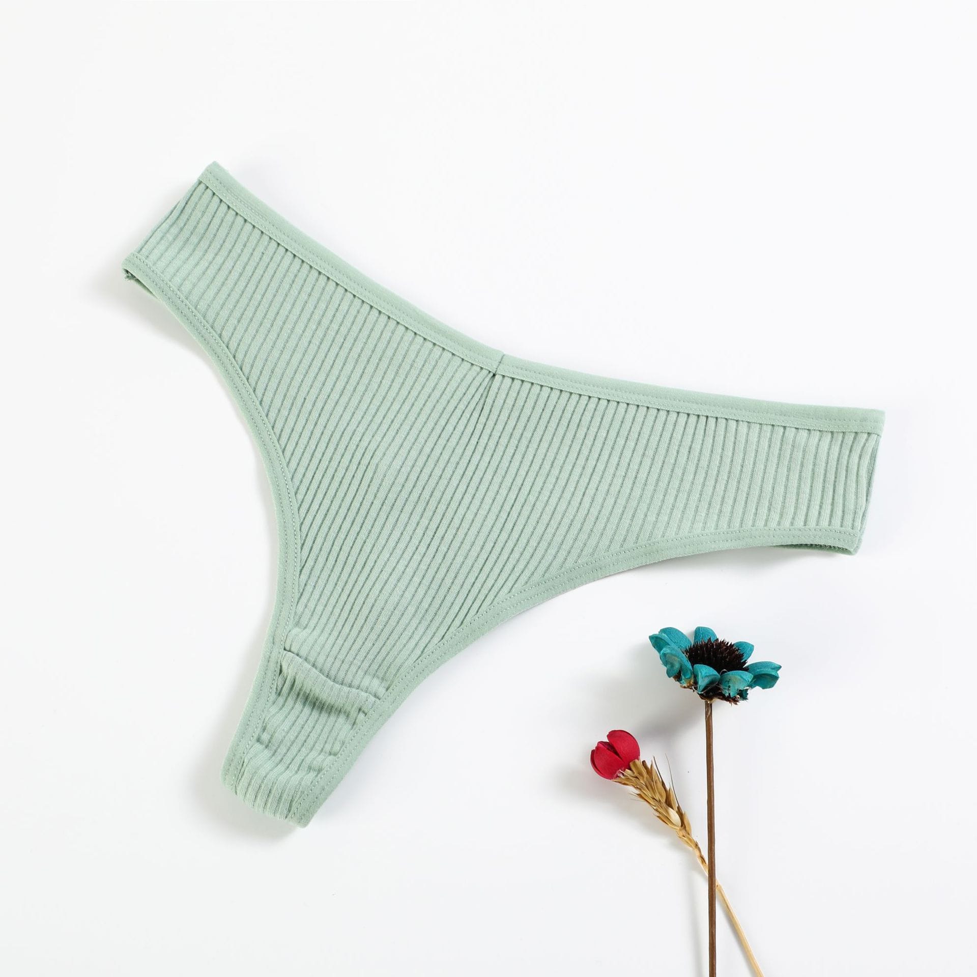 Tanga dama textura rayada pasteles set x 5