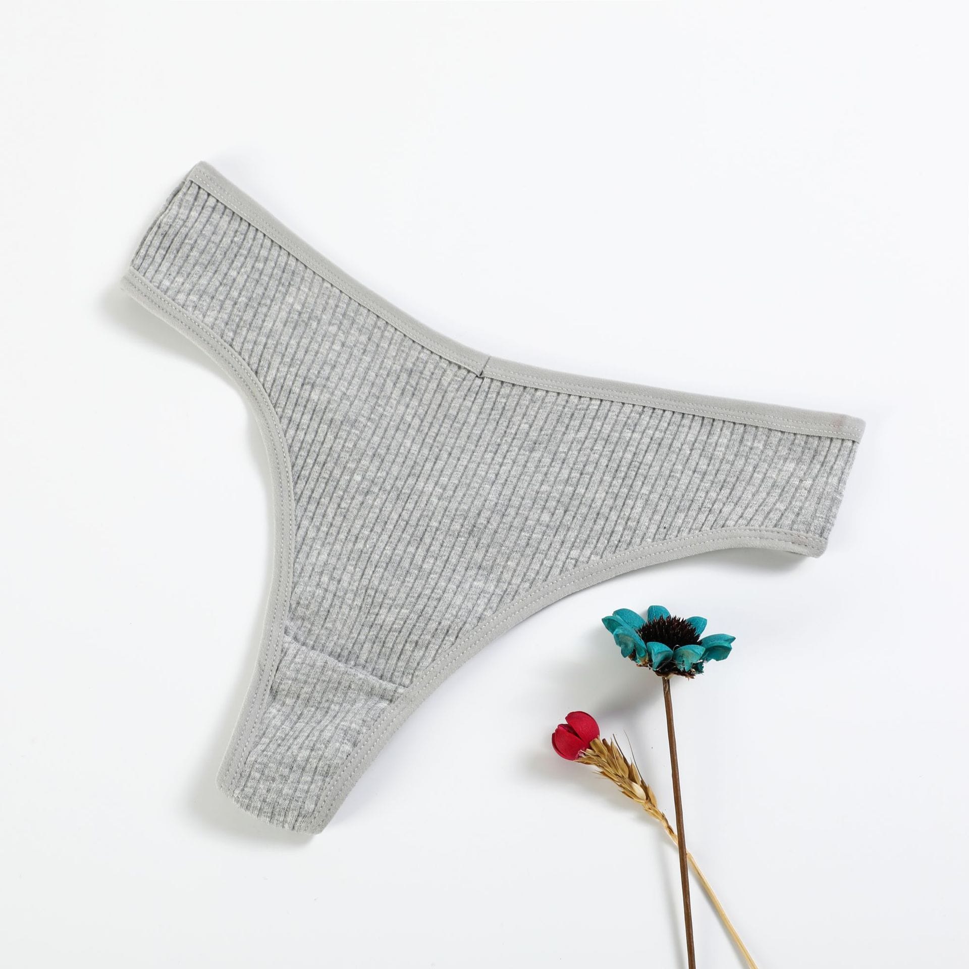 Tanga dama textura rayada pasteles set x 5
