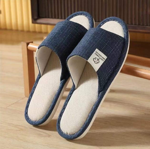 Pantuflas transpirables algodón y lino - Etiquetas de ropa de crepúsculo