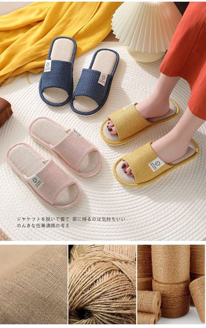 Pantuflas transpirables algodón y lino