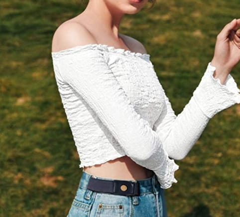 Cinturón invisible, jeans elásticos, diseño simple y elegante colores disponibles 