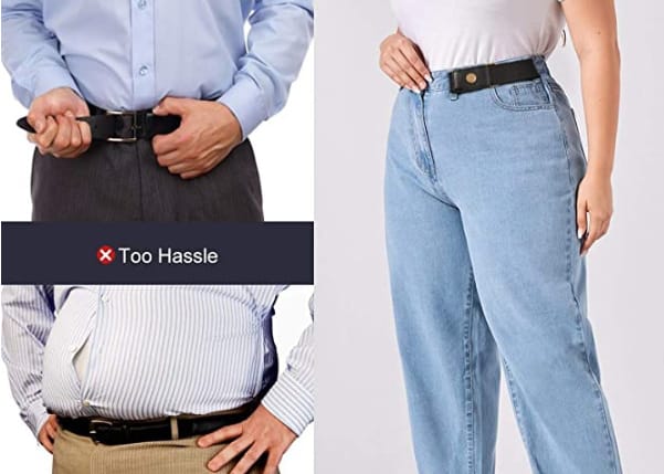 Cinturón invisible, jeans elásticos, diseño simple y elegante colores disponibles 