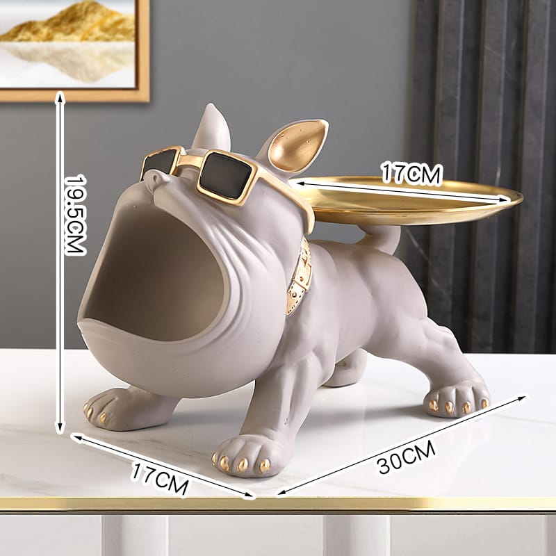 Bandeja de almacenamiento perro - Bandeja de perro de la boca grande 550 gris