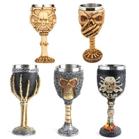 Copa Medieval Vikinga Decorada Resina Acero Inoxidable
