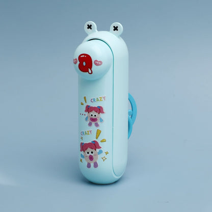 Llavero, ventilador de aire plegable, tecla de interruptor de viaje, pulsera de mano - 8324B de llavero de dibujos animados azul