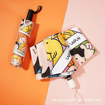 Paraguas automático protección UV estampado lindos gatitos