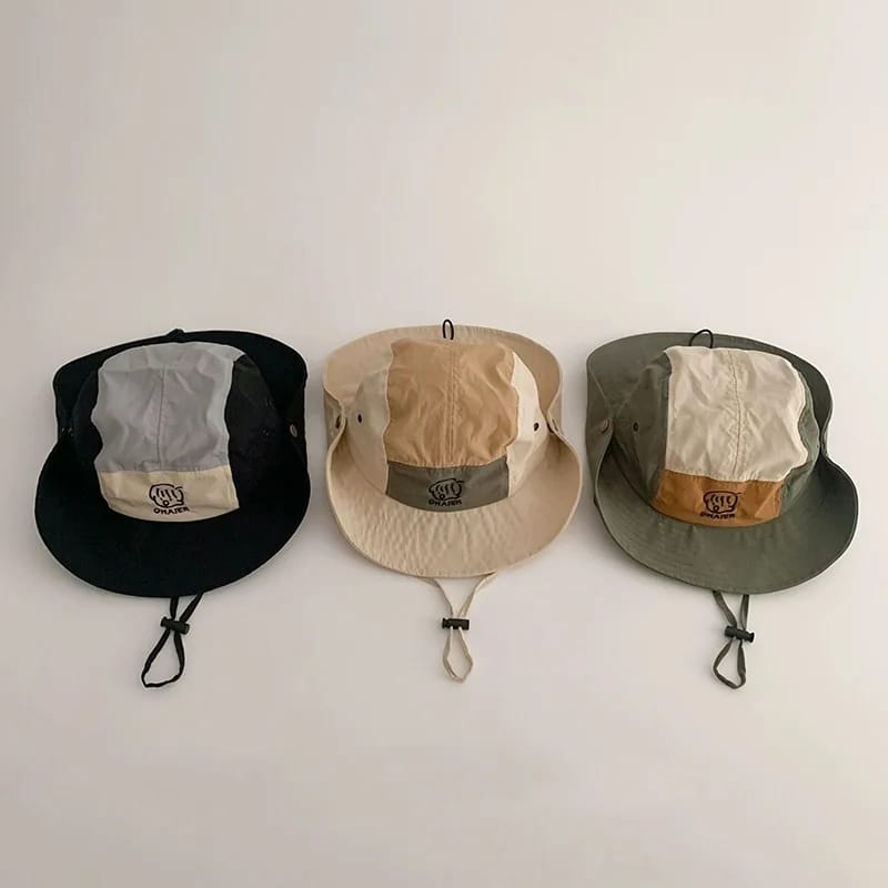 Gorro Pescador Infantil Bordado 2024, de Secado Rápido, Protección Solar con Ala Ancha para Niños y Niñas